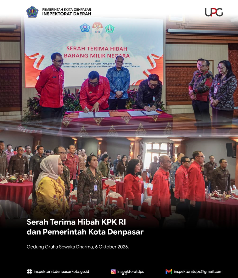 Serah Terima Hibah antara KPK dan Pemerintah Kota Denpasar