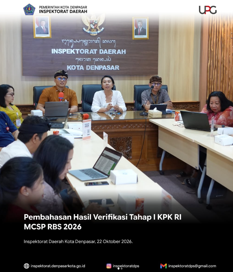 Pembahasan Hasil Verifikasi Tahap I KPK RI MCSP RBS 2026 Area Perencanaan Penganggaran APBD dan Area Pelayanan Publik.